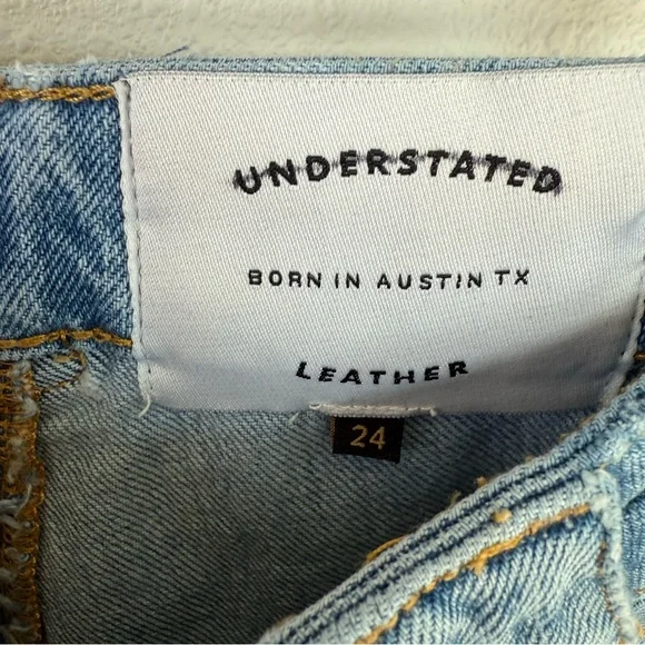 Understated Leather Western Stretch Jeans Cowboy Tears Blue Denim Women’s 24 - Picture 9 of 13